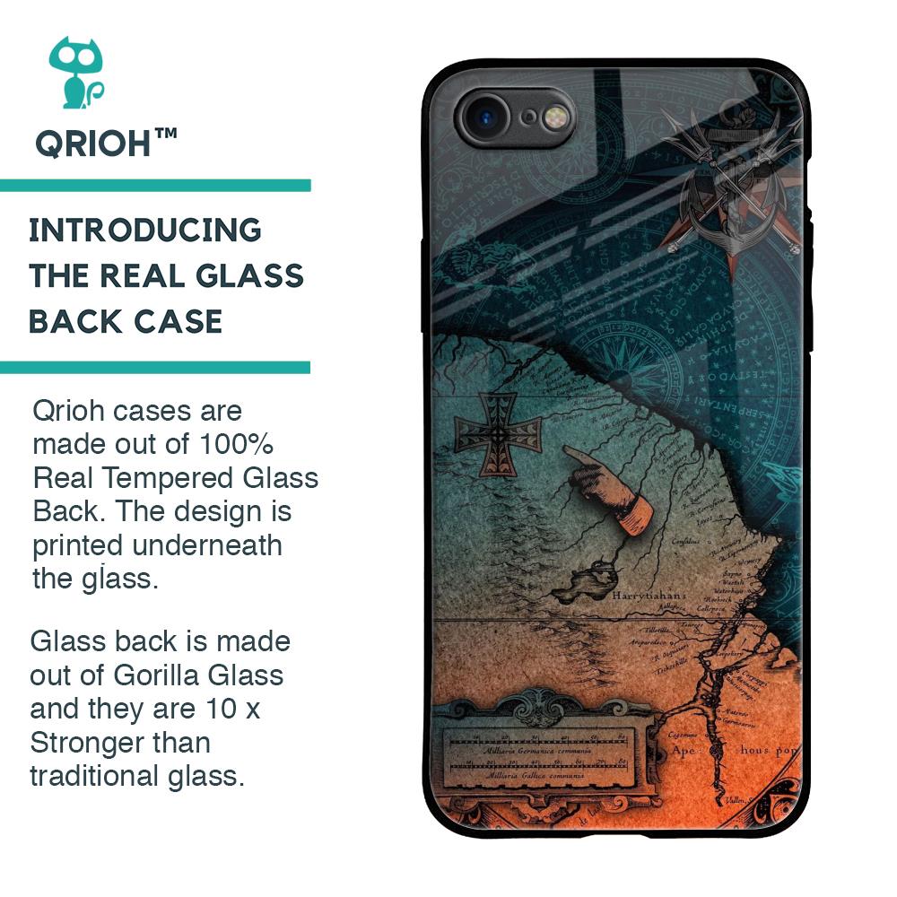 Geographical Map Glass Case for iPhone SE 2020