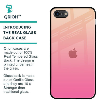 Pastel Pink Gradient Glass Case For iPhone SE 2020