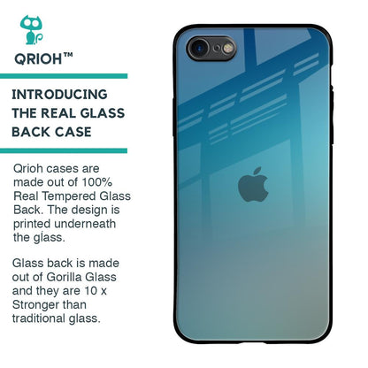 Sea Theme Gradient Glass Case for iPhone SE 2020