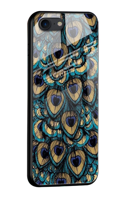 Peacock Feathers Glass case for iPhone SE 2020
