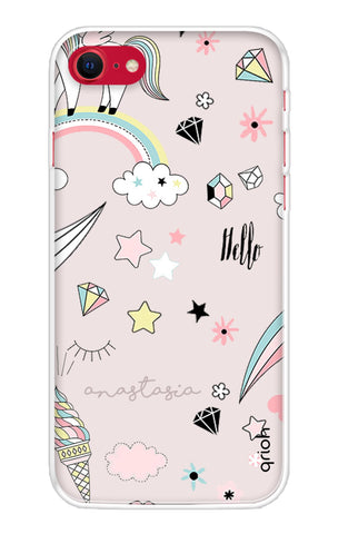 Unicorn Doodle iPhone SE 2020 Back Cover