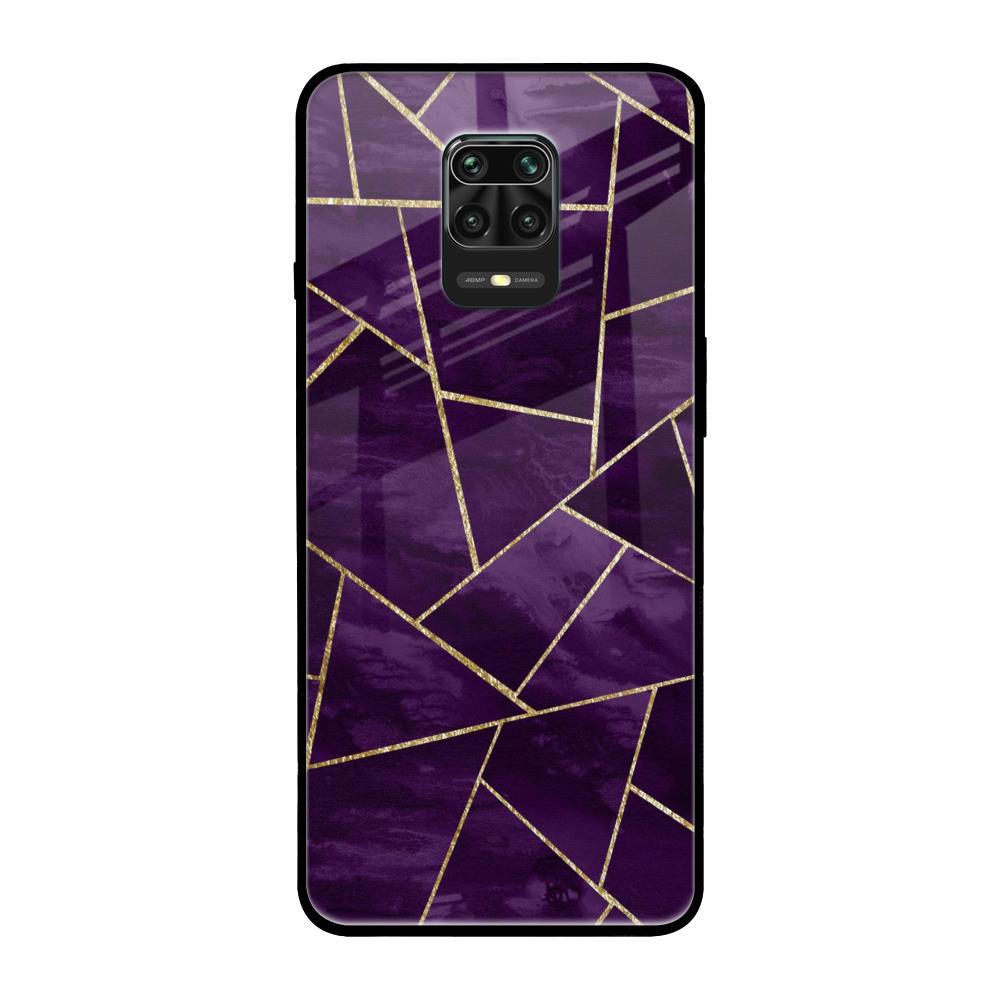 Geometric Purple Xiaomi Redmi Note 9 Pro Glass Back Cover Online