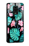 Tropical Leaves & Pink Flowers Glass case for Xiaomi Mi 10i 5G