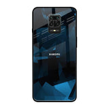 Polygonal Blue Box Xiaomi Redmi Note 9 Pro Glass Back Cover Online