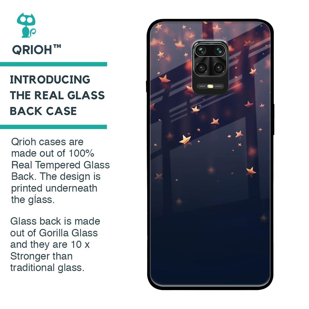 Falling Stars Glass Case For Xiaomi Redmi Note 9 Pro