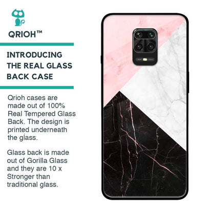 Marble Collage Art Glass Case For Xiaomi Redmi Note 9 Pro