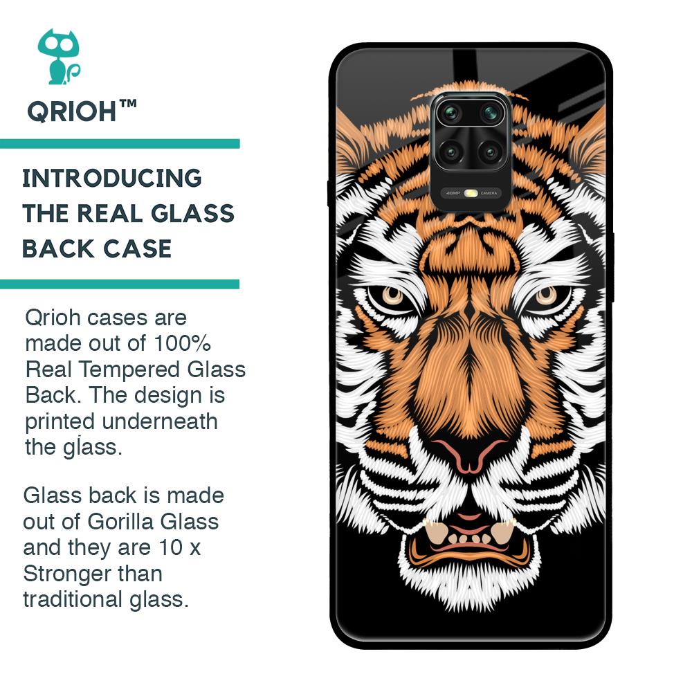 Angry Tiger Glass Case For Xiaomi Redmi Note 9 Pro