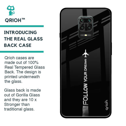 Follow Your Dreams Glass Case for Xiaomi Redmi Note 9 Pro