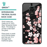 Black Cherry Blossom Glass Case for Xiaomi Redmi Note 9 Pro