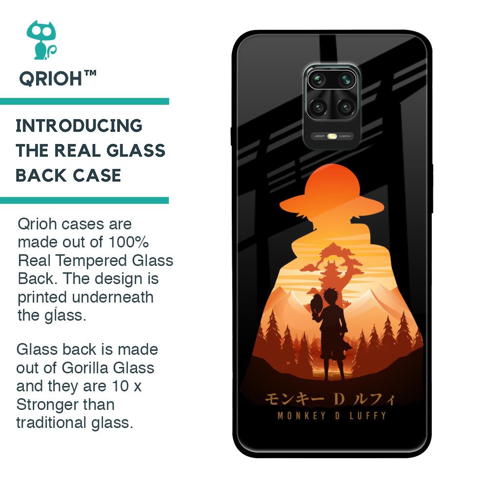 Luffy One Piece Glass Case for Xiaomi Redmi Note 9 Pro