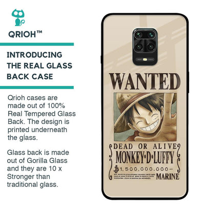 Luffy Wanted Glass Case for Xiaomi Redmi Note 9 Pro