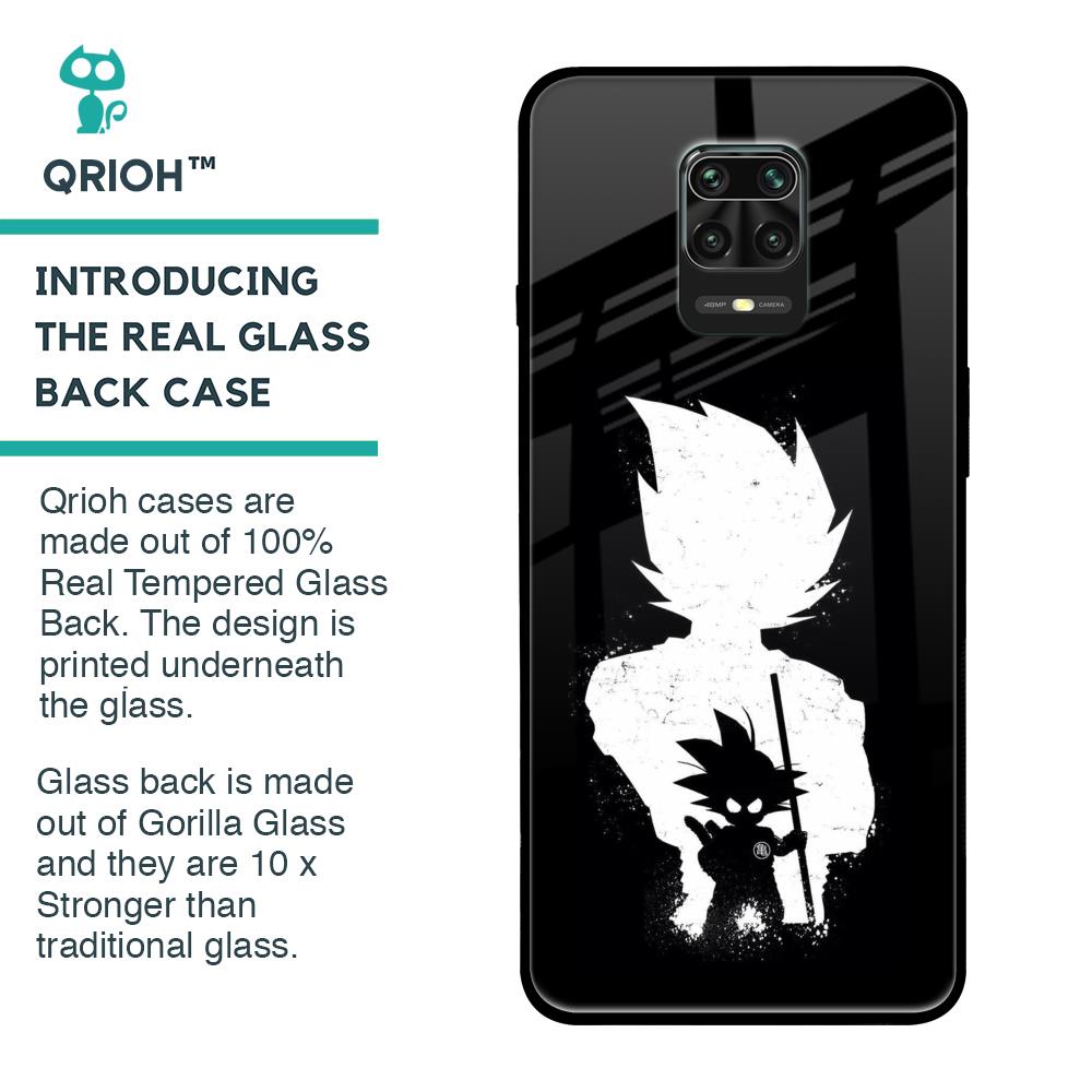 Monochrome Goku Glass Case for Xiaomi Redmi Note 9 Pro