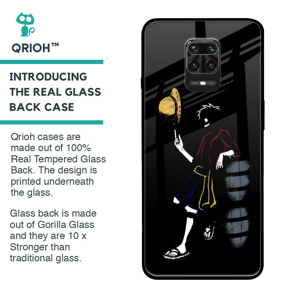 Luffy Line Art Glass Case for Xiaomi Redmi Note 9 Pro