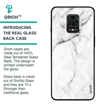 Modern White Marble Glass case for Xiaomi Redmi Note 9 Pro