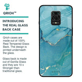 Blue Golden Glitter Glass Case for Xiaomi Redmi Note 9 Pro