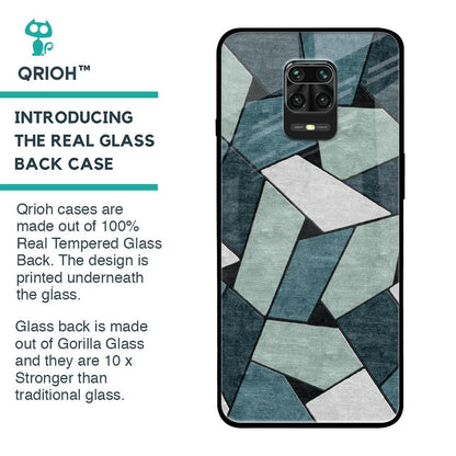 Abstact Tiles Glass Case for Xiaomi Redmi Note 9 Pro
