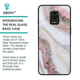 Pink & Gold Gllitter Marble Glass Case for Xiaomi Redmi Note 9 Pro