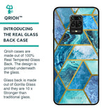 Turquoise Geometrical Marble Glass Case for Xiaomi Redmi Note 9 Pro