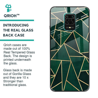 Abstract Green Glass Case For Redmi Note 9 Pro