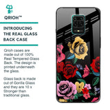 Floral Decorative Glass Case For Redmi Note 9 Pro