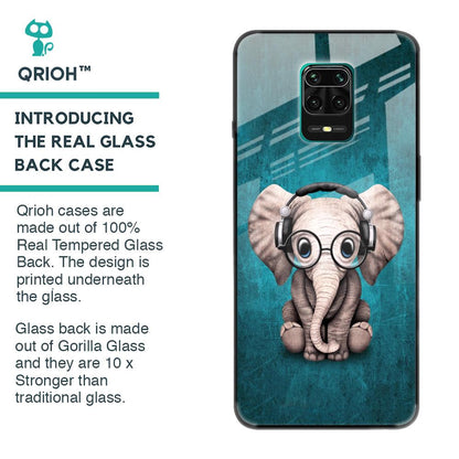 Adorable Baby Elephant Glass Case For Redmi Note 9 Pro