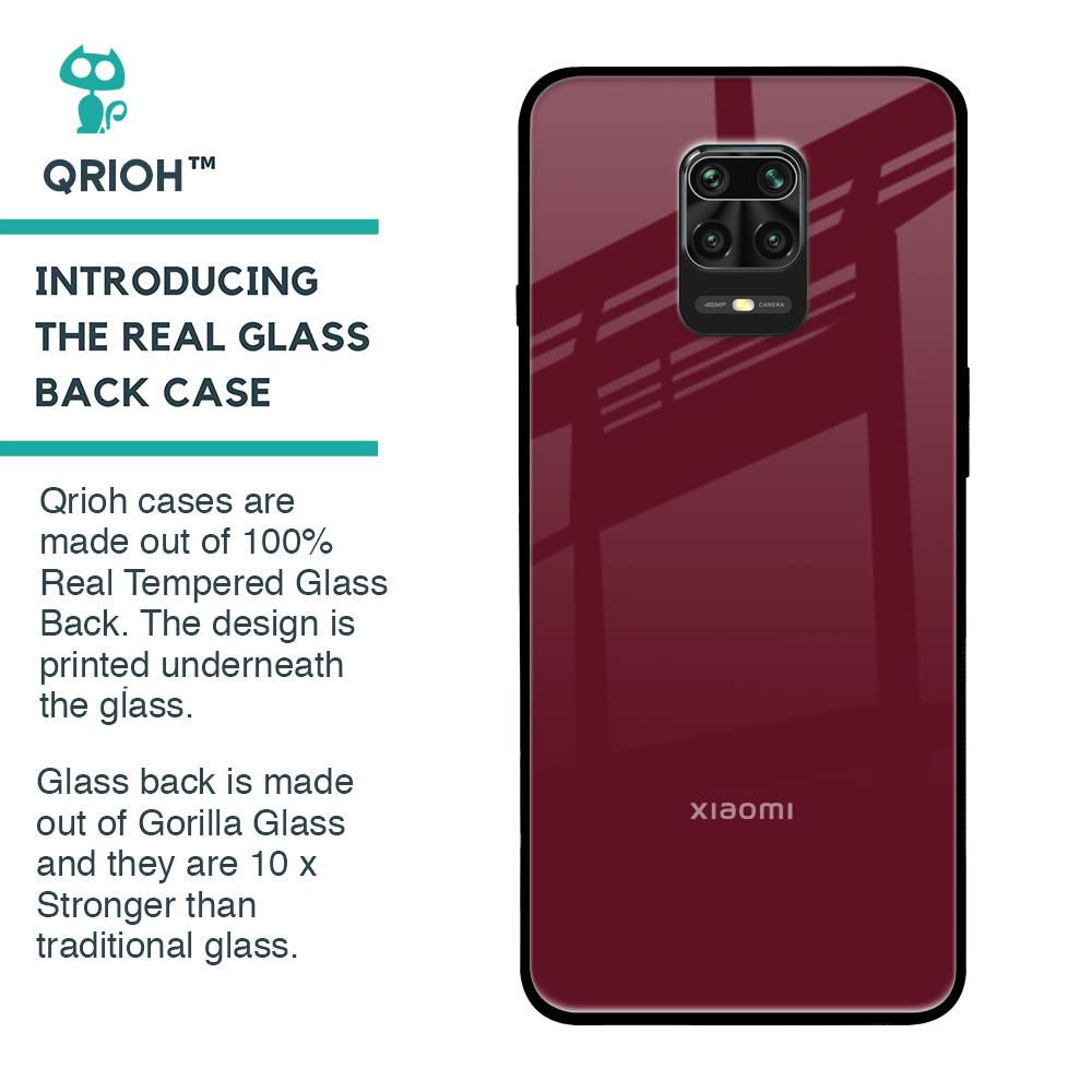 Classic Burgundy Glass Case for Xiaomi Redmi Note 9 Pro