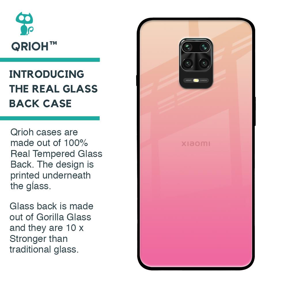 Pastel Pink Gradient Glass Case For Xiaomi Redmi Note 9 Pro