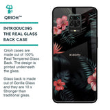 Tropical Art Flower Glass Case for Xiaomi Redmi Note 9 Pro