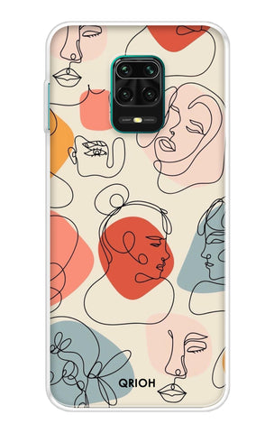 Abstract Faces Xiaomi Redmi Note 9 Pro Back Cover