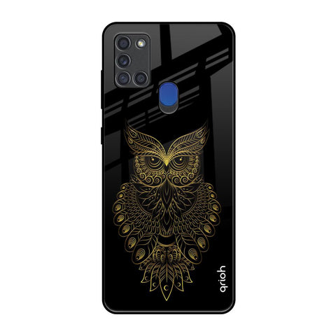 Golden Owl Samsung A21s Glass Back Cover Online