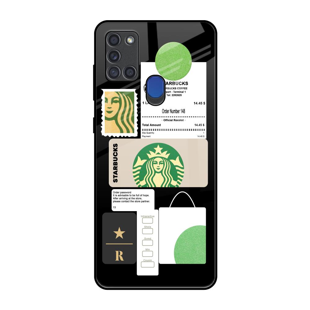 Coffee Latte Samsung A21s Glass Back Cover Online