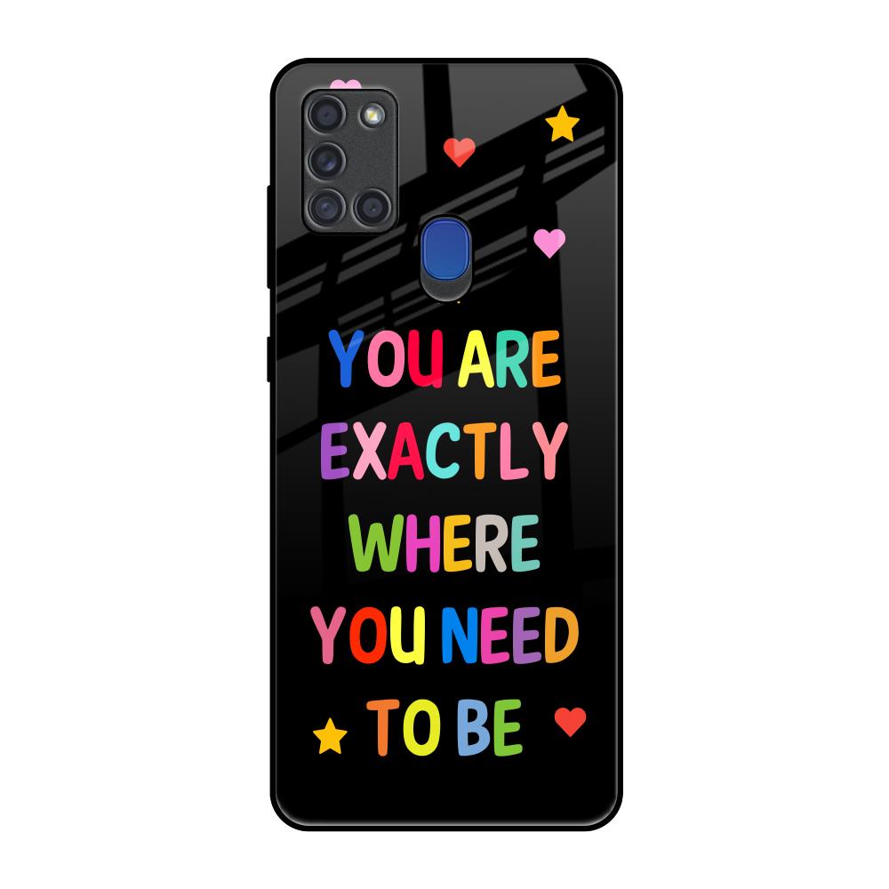 Magical Words Samsung A21s Glass Back Cover Online