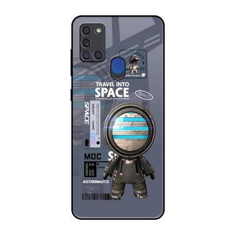 Space Travel Samsung A21s Glass Back Cover Online