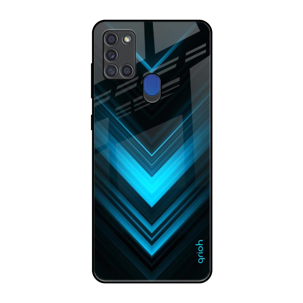 Vertical Blue Arrow Samsung A21s Glass Back Cover Online