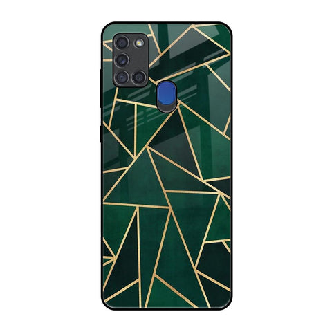 Abstract Green Samsung A21s Glass Back Cover Online