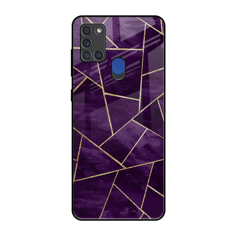 Geometric Purple Samsung A21s Glass Back Cover Online