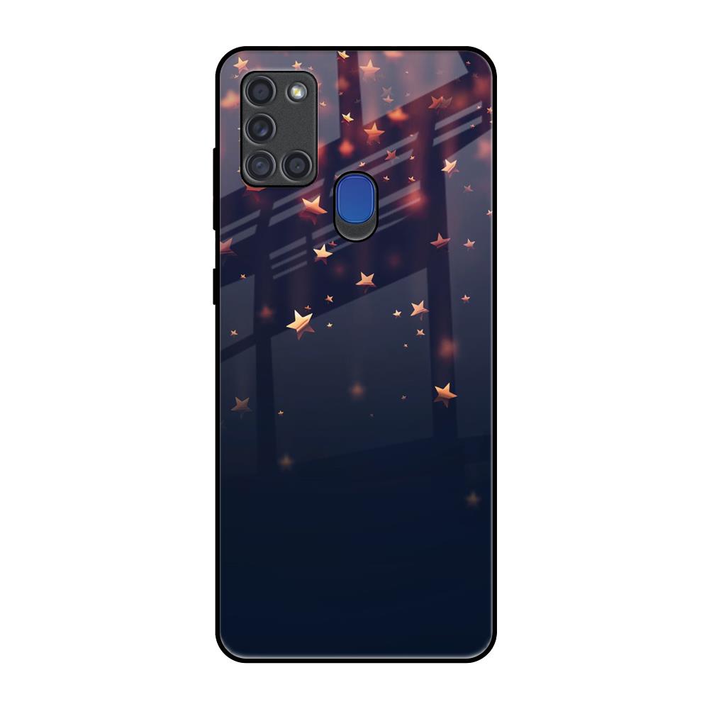 Falling Stars Samsung A21s Glass Back Cover Online