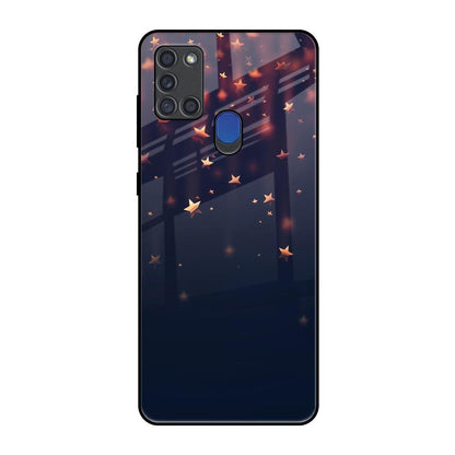 Falling Stars Samsung A21s Glass Back Cover Online