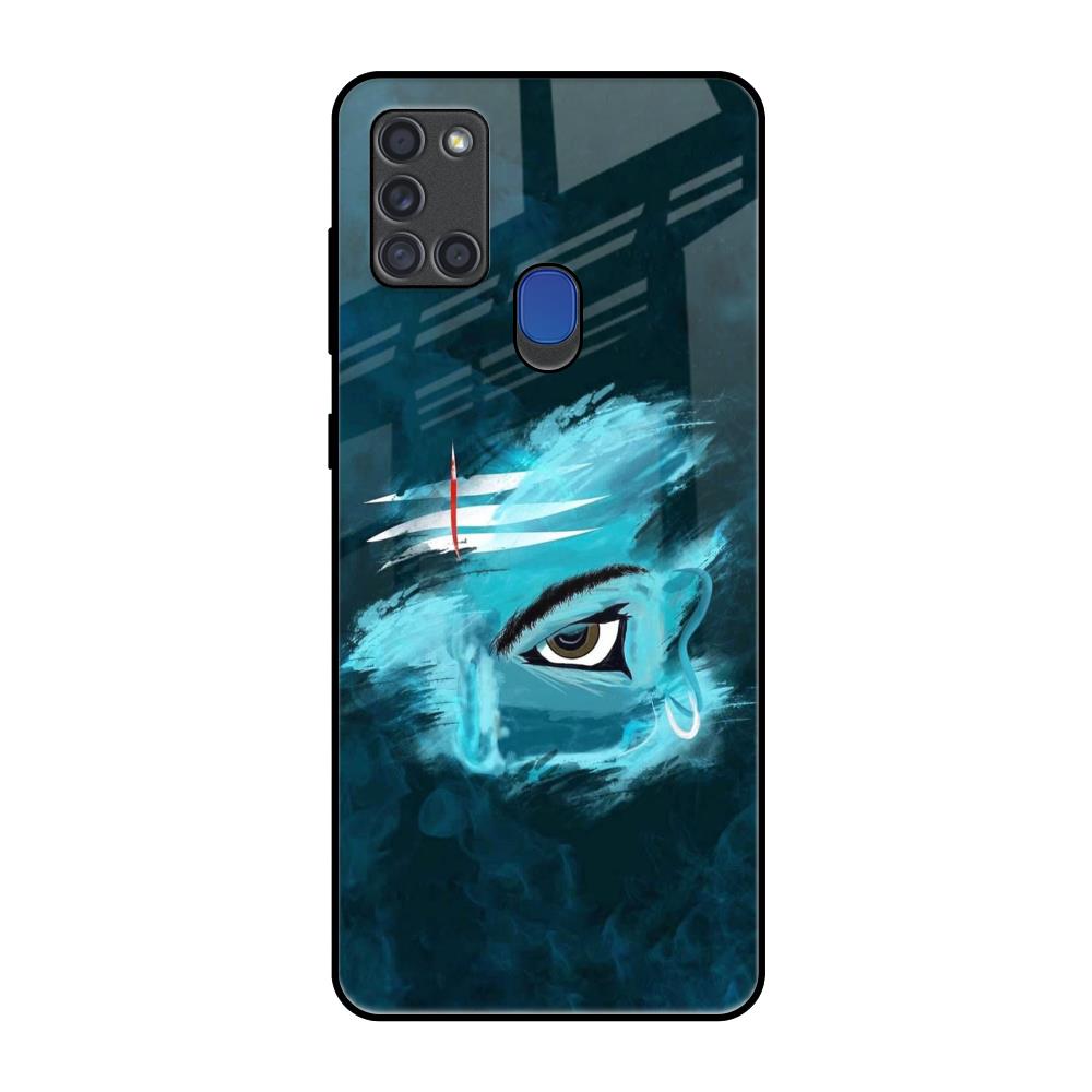 Power Of Trinetra Samsung A21s Glass Back Cover Online
