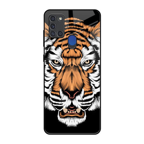 Angry Tiger Samsung A21s Glass Back Cover Online