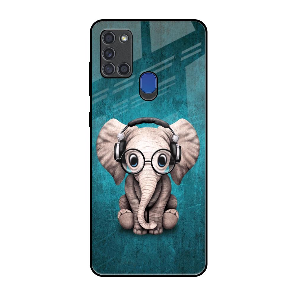 Adorable Baby Elephant Samsung A21s Glass Back Cover Online