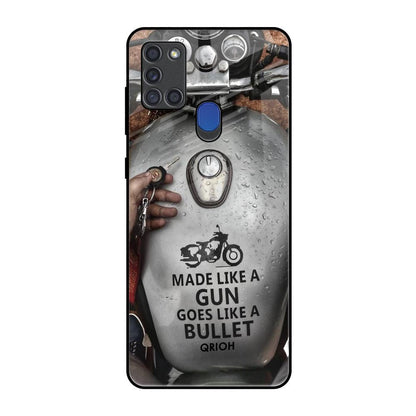 Royal Bike Samsung A21s Glass Back Cover Online