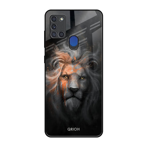 Devil Lion Samsung A21s Glass Back Cover Online