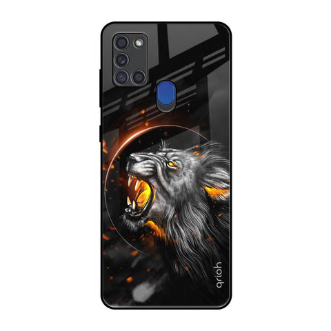 Aggressive Lion Samsung A21s Glass Back Cover Online