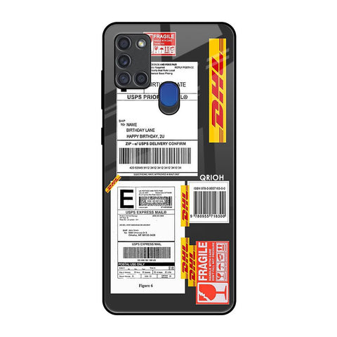Cool Barcode Label Samsung A21s Glass Back Cover Online