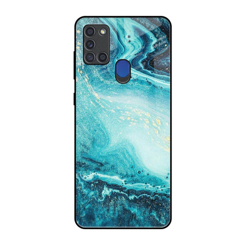Sea Water Samsung A21s Glass Back Cover Online