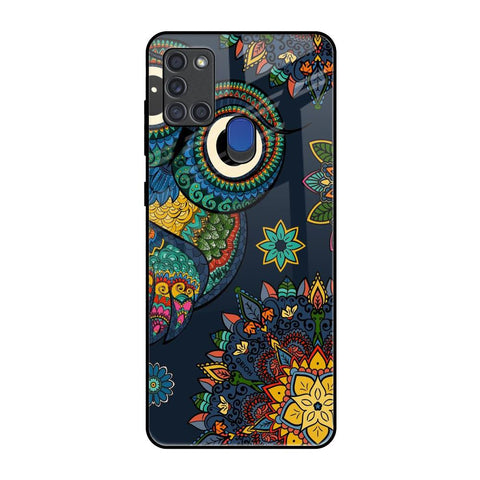 Owl Art Samsung A21s Glass Back Cover Online