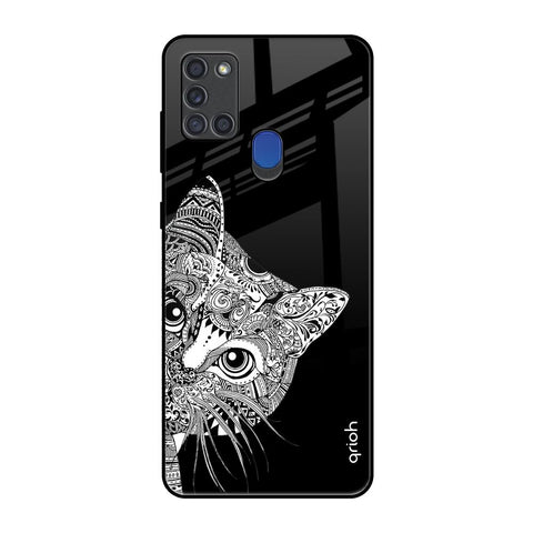 Kitten Mandala Samsung A21s Glass Back Cover Online