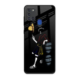Luffy Line Art Samsung A21s Glass Back Cover Online