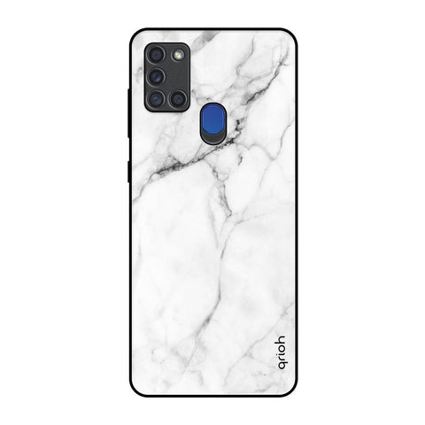 Modern White Marble Samsung A21s Glass Back Cover Online
